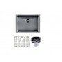 Gun Metal Grey Stainless Steel Handmade Top/Undermount Single Bowl Kitchen Sink 600x450x300mm